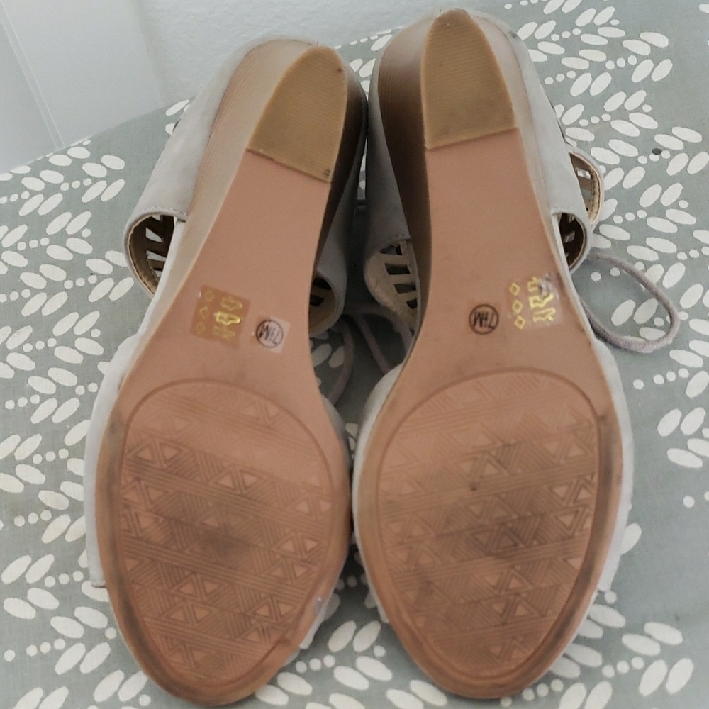CL by Laundry Tan Heeled Sandals with Ankle Wrap - Picture 4 of 7